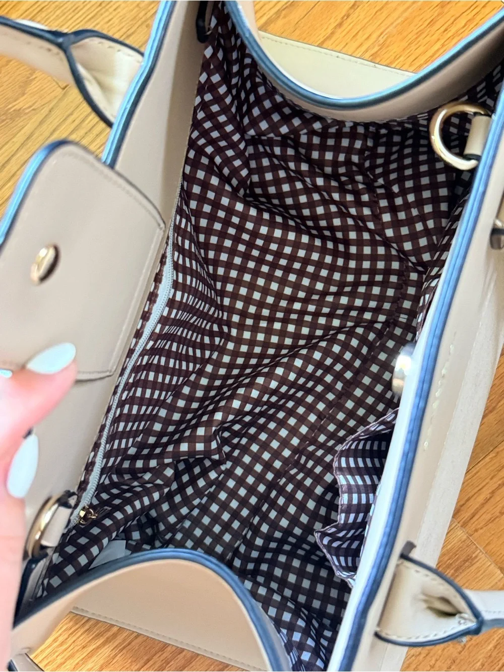 BCBGeneration Two-Tone Gray Dome Satchel with Strap